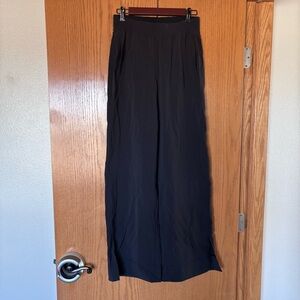 Lululemon Wide Leg High Rise Black Pants Side Slit
